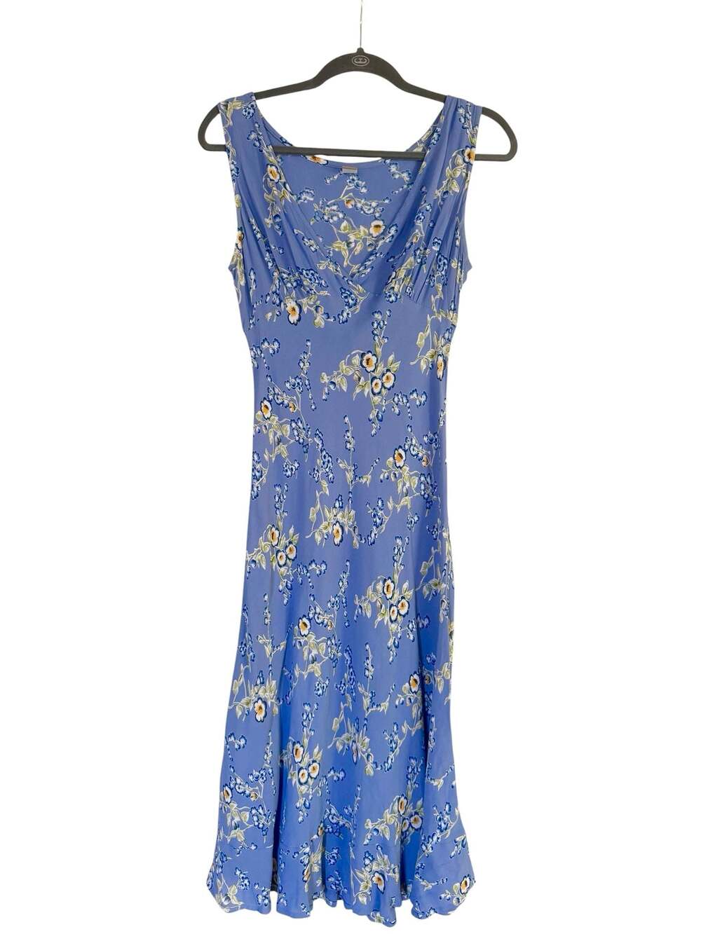 Lucy Love Blue Floral Midi Dress with V-Neck